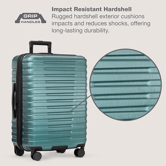 U.S. Traveler Boren Polycarbonate Hardside Rugged Travel Suitcase Luggage - Image 6