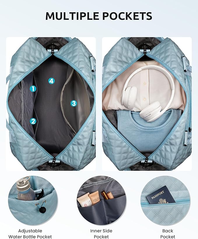 Weekend Bag | Personalized Monogram & Wet Pocket | Lady's Overnight Travel - Image 6
