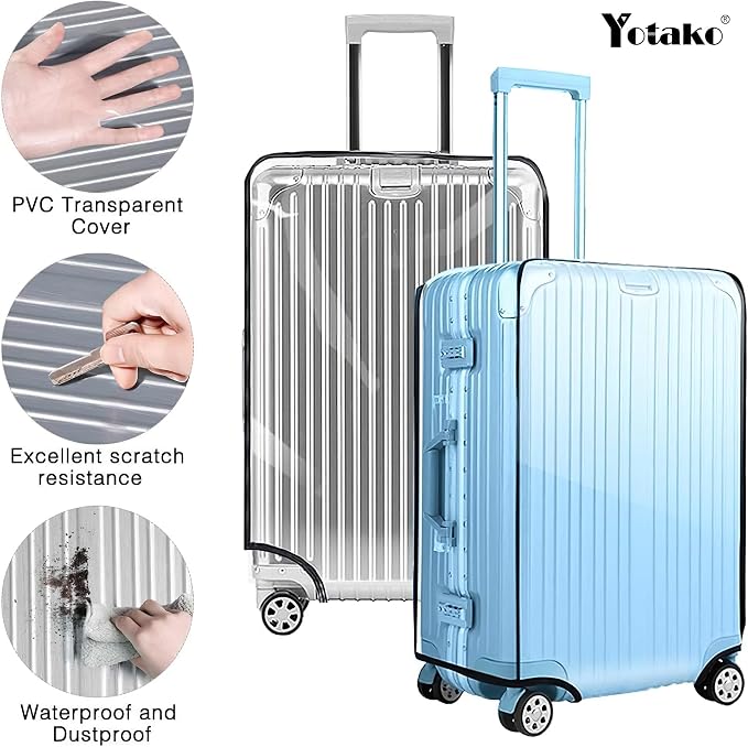 Yotako Clear PVC Suitcase Cover Protectors 26 Inch Luggage Cover - Image 4