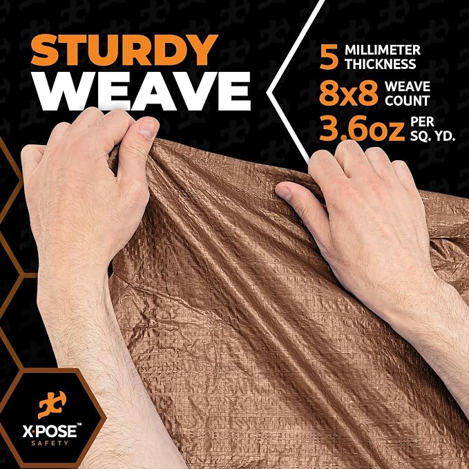 Multipurpose Protective Cover Brown Poly Tarp 5' x 7' - Image 5