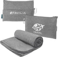 PAVILIA Soft Travel Blanket, Compact Airplane Blanket in Bag, Portable Blanket by PAVILIA