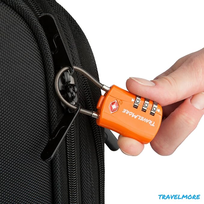 6 Pack TSA Approved Travel Combination Cable Luggage Locks - Image 6