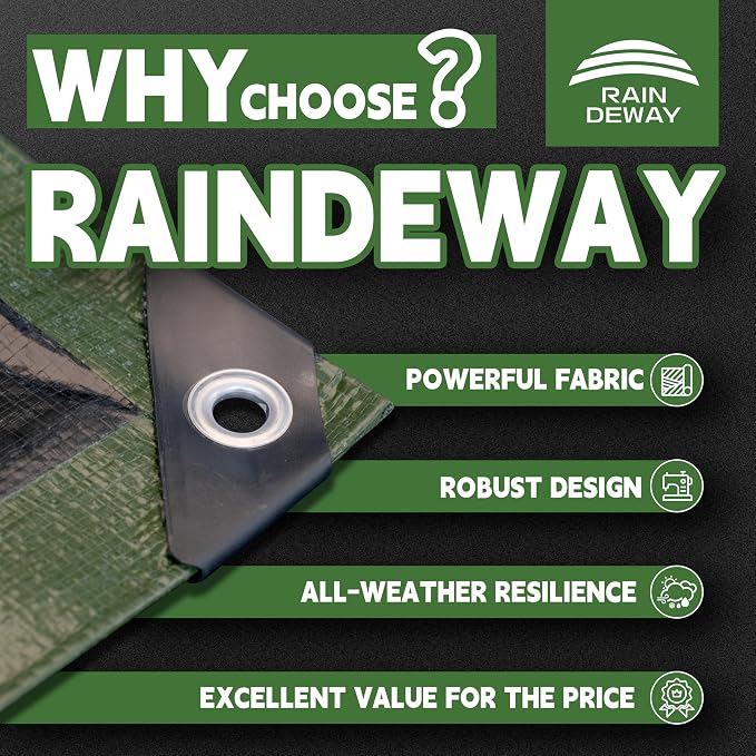 7x10 Feet Tarp Waterproof, 9Mil Thick, Finished Size Tarps, UV Resistant - Image 2