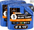 Better Blue Poly Tarp 8' x 15'- Multipurpose Protective Cover by XposeSafety