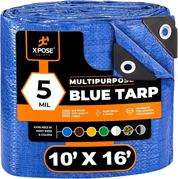 Better Blue Poly Tarp 10' x 16' by XposeSafety