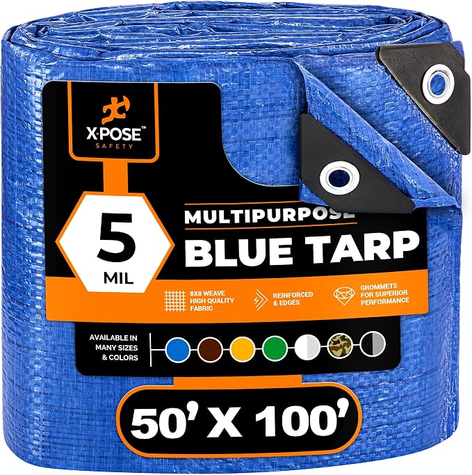 Better Blue Poly Tarp 50' x 100' by XposeSafety