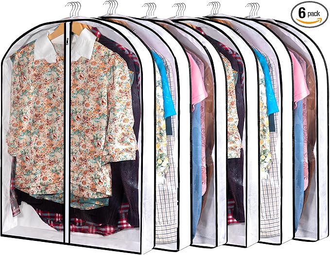 Hanging Clothes Storage with 4" Gusseted Garment Covers by MsKitchen